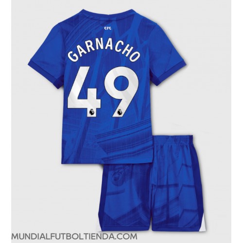 Camiseta Chelsea Alejandro Garnacho #49 Primera Equipación Replica 2025-26 para niños mangas cortas (+ Pantalones cortos)